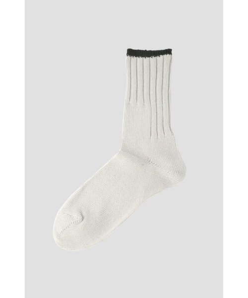 MHL.(エムエイチエル)/COTTON LINEN TIPPED SOCKS/ECRU2