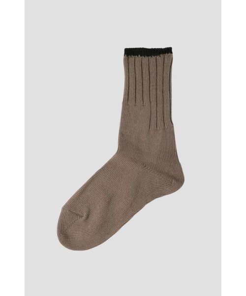 MHL.(エムエイチエル)/COTTON LINEN TIPPED SOCKS/WINE