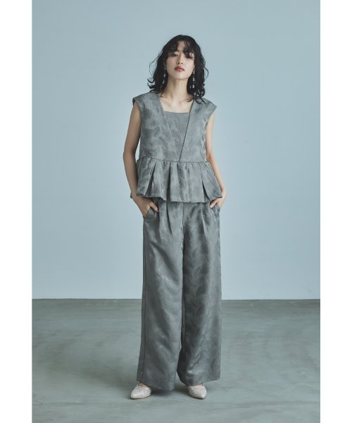 niana ニアナ ペプラムセットアップドレス パーティードレス 結婚式 パンツドレス セットアップ ジャガード ワイドパンツ ノースリーブ 袖なし お呼ばれ パーティードレス niana ジャガード 袖なし ノースリーブ ワイドパンツ ニアナ お呼ばれ 結婚式 ペプラムセットアップドレス セットアップ パンツドレス ZY1685481817(12870円)