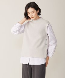 J.PRESS LADIES(J．プレス　レディス)/【洗える】CLEAR COTTON BLEND ニット ベスト/ライトグレー系