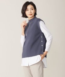 J.PRESS LADIES(J．プレス　レディス)/【洗える】CLEAR COTTON BLEND ニット ベスト/ブルーグレー系