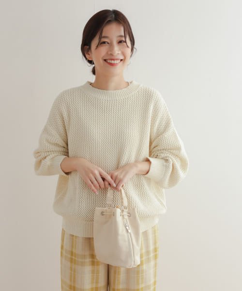 URBAN RESEARCH DOORS(アーバンリサーチドアーズ)/メッシュKNITプルオーバー/IVORY