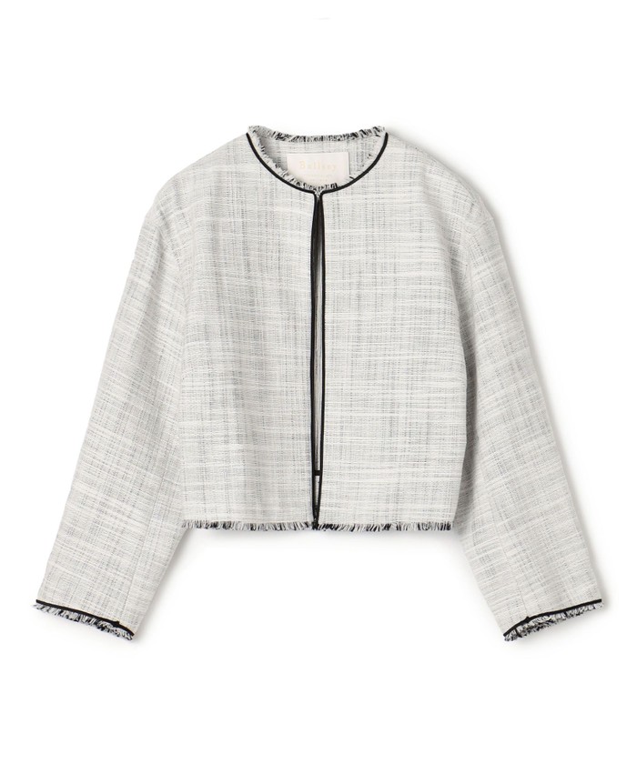 セール】ロングスラブツイード クルーネックジャケット(505832735 