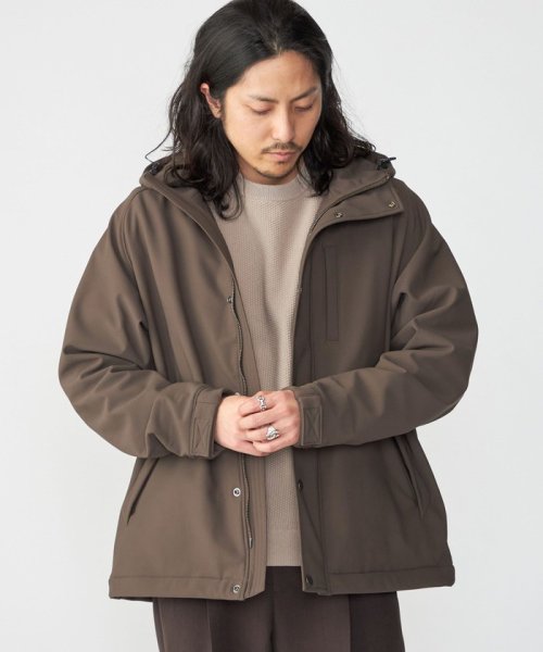 SHIPS: 〈洗濯機可能〉ストレッチ 裏フリース ポンチ マウンテンパーカー 