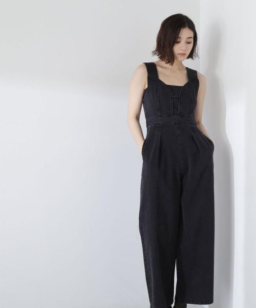 NATURAL BEAUTY BASIC(ナチュラルビューティーベーシック)/デニムオールインワン　24SS/クロ