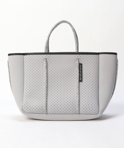 美品】ステートオブエスケープ トートバック ポーチ付き グレー 大容量  