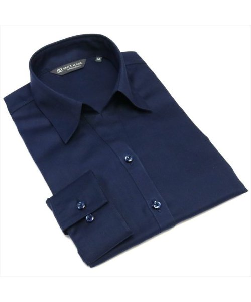 TOKYO SHIRTS(TOKYO SHIRTS)/形態安定 スキッパー衿 綿100% 長袖レディースシャツ/ブルー