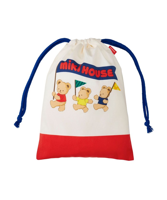 mikihouse 【ミキハウス】 ミキハウスベア 巾着袋 レッド サイズなし mikihouse 【ミキハウス】 ミキハウスベア 巾着袋 レッド サイズなし