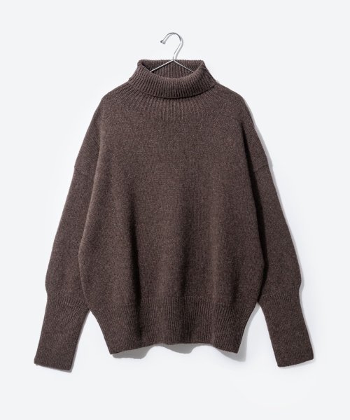 アイランドタイド ISLAND TIDES EY 18336 ニット レディース 長袖 タートルネック プルオーバー ラムズウール リブ編み タートルニット 秋 