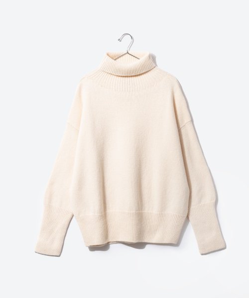 アイランドタイド ISLAND TIDES EY 18336 ニット レディース 長袖 タートルネック プルオーバー ラムズウール リブ編み タートルニット 秋 