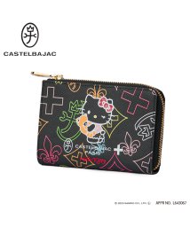 CASTELBAJAC(カステルバジャック)/カステルバジャック ハローキティ キトゥン 二つ折り財布 ミドル財布 L字ファスナー CASTELBAJAC Hello Kitty kitten 86652/ブラック