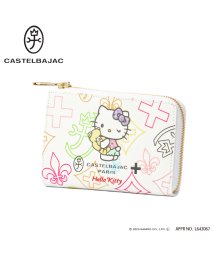 CASTELBAJAC(カステルバジャック)/カステルバジャック ハローキティ キトゥン 二つ折り財布 ミドル財布 L字ファスナー CASTELBAJAC Hello Kitty kitten 86652/ホワイト