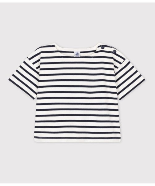 PETIT BATEAU(プチバトー)/マリニエール半袖プルオーバー/オフホワイト