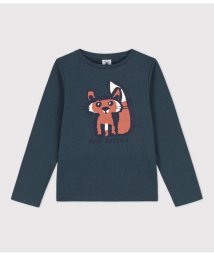 PETIT BATEAU(プチバトー)/１ｘ１プリント長袖Ｔシャツ/グリーン