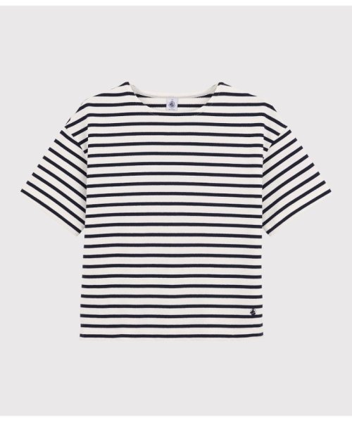 PETIT BATEAU(プチバトー)/マリニエール半袖プルオーバー/オフホワイト