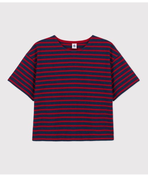 PETIT BATEAU(プチバトー)/マリニエール半袖プルオーバー/ネイビー