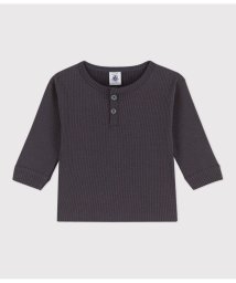 PETIT BATEAU(プチバトー)/４ｘ２リブ編み長袖Ｔシャツ/グレー