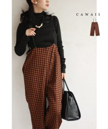 CAWAII/レトロなオーバル柄のサスペンダーサロペットパンツ/505833940