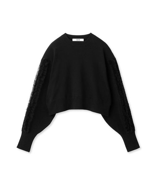 チュールフリルスリーブスウェット 予めご了承ください