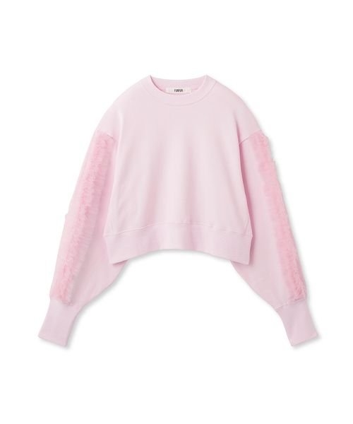 チュールフリルスリーブスウェット 予めご了承ください