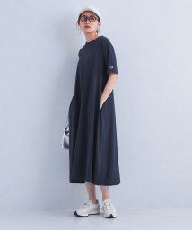 green label relaxing(グリーンレーベルリラクシング)/【別注】＜Champion＞ショート スリーブ フレア Tシャツ ワンピース/NAVY