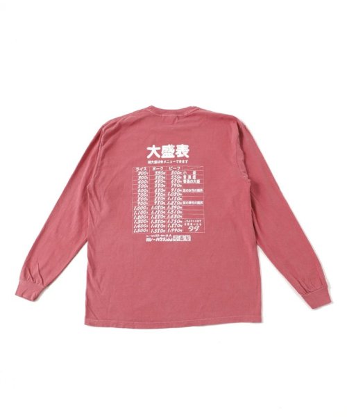 JOURNAL STANDARD relume Men's(ジャーナルスタンダード　レリューム　メンズ)/【カレーハウスCoCo壱番屋×relume】 別注 プリント L/S Tシャツ "Menu"/ボルドー