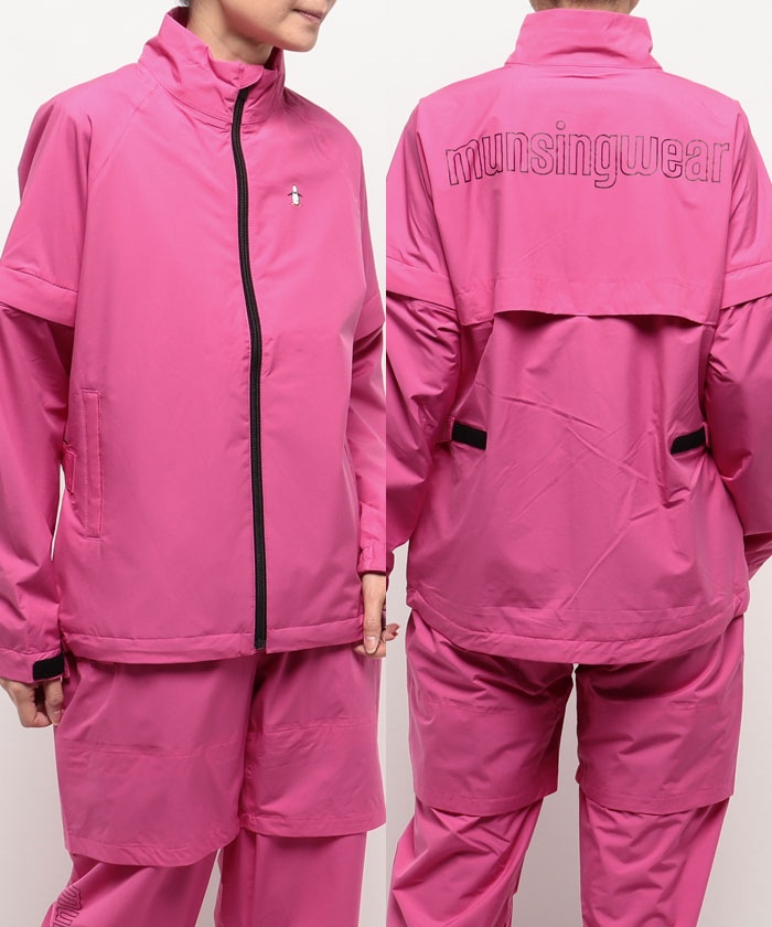 Munsingwear(ings) 【ENVOY】ナイロンストレッチタフタレインブルゾン ピンク LL Munsingwear(ings) 【ENVOY】ナイロンストレッチタフタレインブルゾン ピンク LL