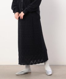 ONIGIRI(おにぎり)/透かし編みニットスカート/ネイビー