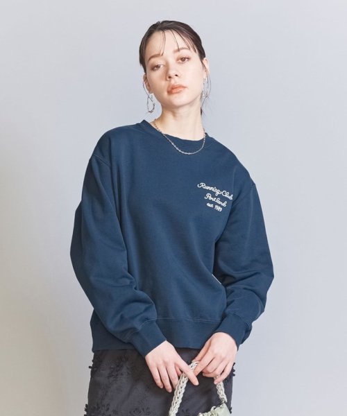 BEAUTY&YOUTH UNITED ARROWS(ビューティーアンドユース　ユナイテッドアローズ)/コットン裏毛 ロゴ スウェット プルオーバー/NAVY