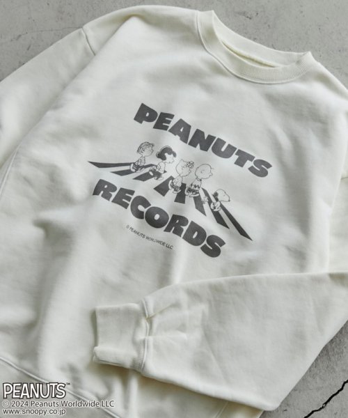 coen(coen)/PEANUTS(ピーナッツ)×coen　ピグメント裏毛スウェット/OFFWHITE