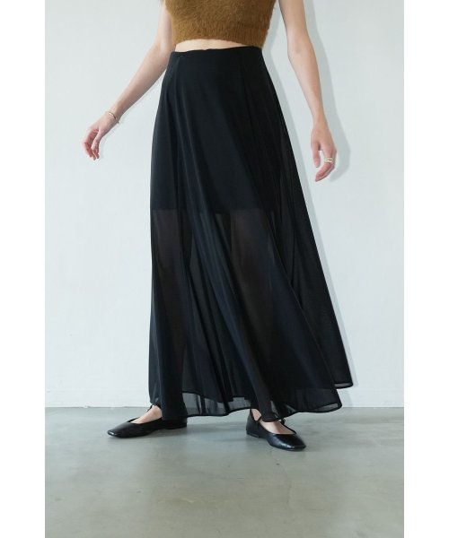 CLANE(クラネ)/SHEER FLARE MERMAID SKIRT/BLACK