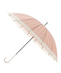 Ober Tashe(ESPERANZA／OberTashe)/16本骨切り継ぎストライプ 雨傘 日傘 遮光 レイン 長傘/ピンク（072）