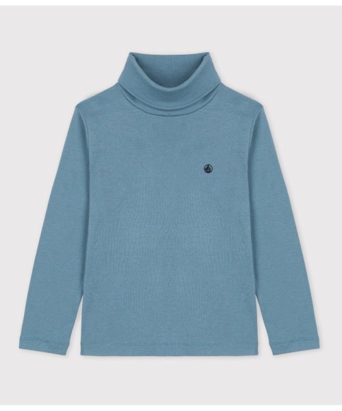 PETIT BATEAU(プチバトー)/タートルネック長袖Ｔシャツ/ブルー