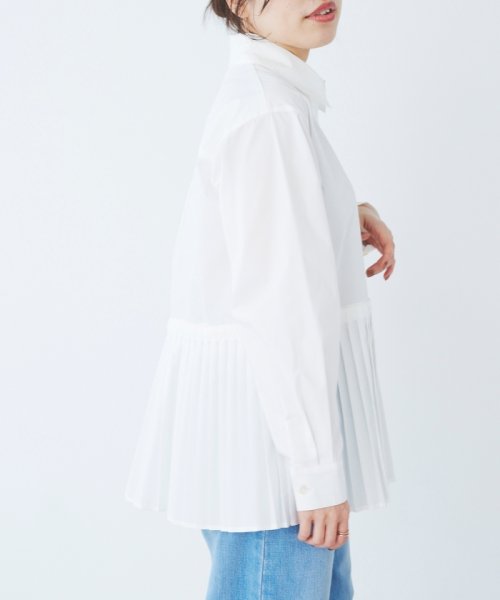 le.coeur blanc(ルクールブラン)/MAISON MAVERICK プリーツ2wayシャツ/ホワイト