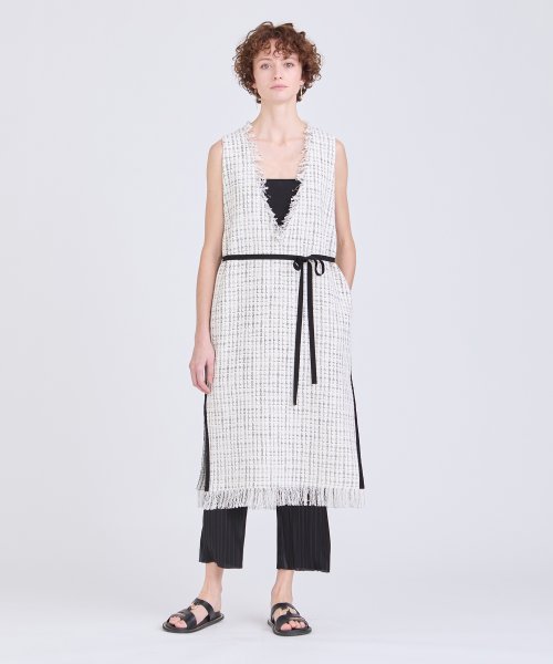 モノトーンツイードジャンパースカート 