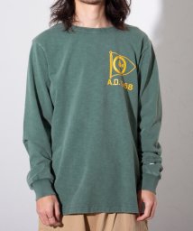 GLOSTER(GLOSTER)/【Champion/チャンピオン】プリントロンT 長袖Tシャツ ダメージ加工/モスグリーン