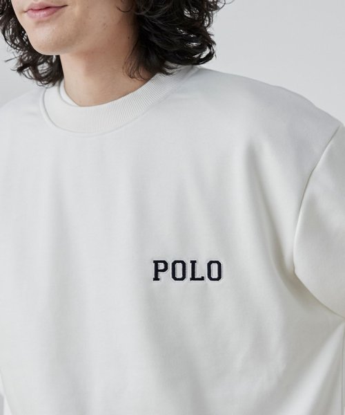 coen(coen)/POLO BCS(ポロ・ビーシーエス)別注ロゴ刺繍スウェットプルオーバー/OFFWHITE