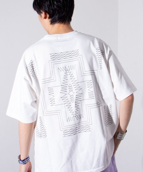 GLOSTER(GLOSTER)/【PENDLETON/ペンドルトン】バック刺繍 Tシャツ ワンポイント刺繍/オフホワイト