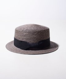 GLOSTER(GLOSTER)/【GLOSTER/グロスター】STRAW BOATER HAT ストローハット 麦わら カンカン帽/チャコールグレー