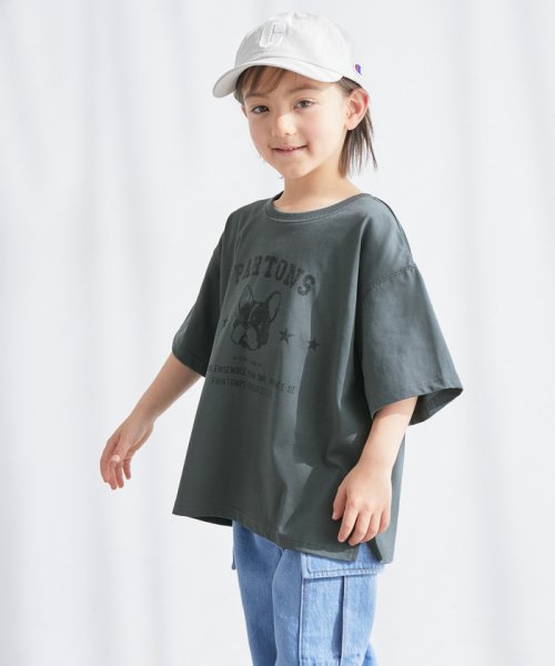 ROPE' PICNIC　KIDS(ロぺピクニックキッズ)/【KIDS】DOGプリントTシャツ/カーキ（36）