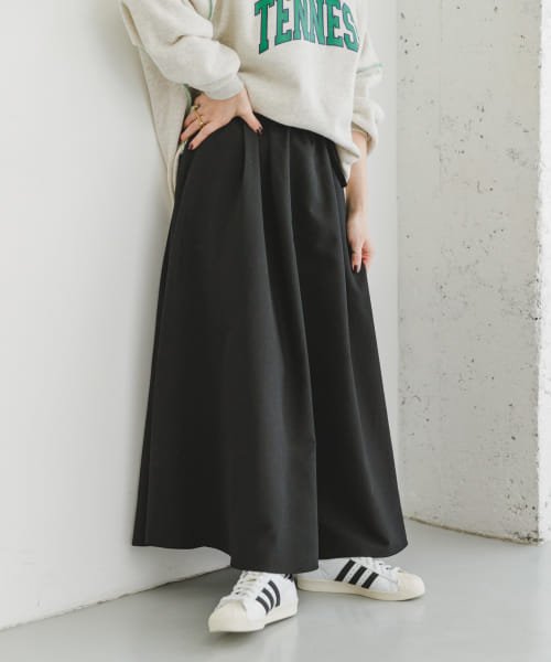 ITEMS URBANRESEARCH(アイテムズ アーバンリサーチ（レディース）)/ベルテッドボリュームスカート/BLK