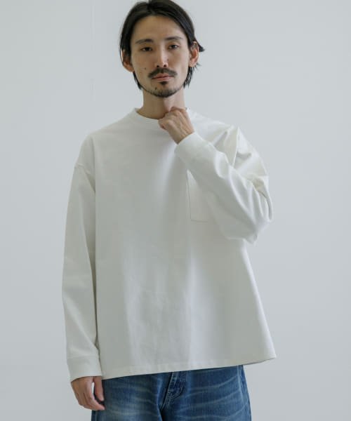 URBAN RESEARCH(アーバンリサーチ)/ヘビールーズクールロングスリーブTシャツ/WHITE