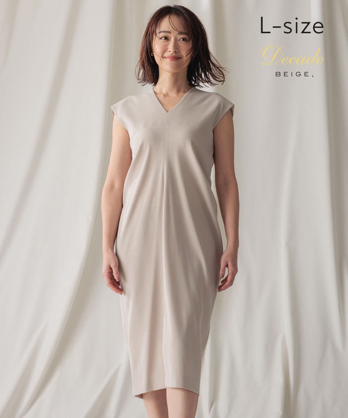 BEIGE 【L−size】CINDY / Vネックドレス SAND 8 BEIGE 【L−size】CINDY / Vネックドレス SAND 8