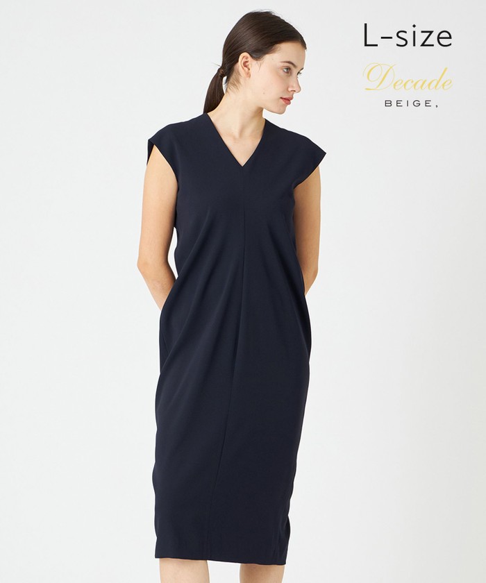 BEIGE 【L−size】CINDY / Vネックドレス NAVY 8 BEIGE 【L−size】CINDY / Vネックドレス NAVY 8