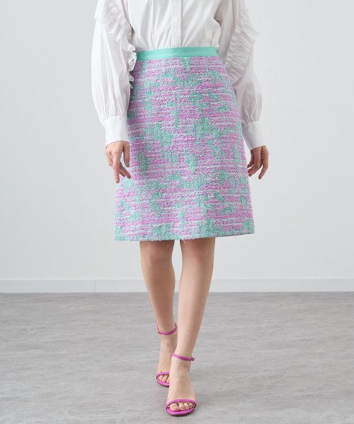 セットアップ対応商品】ツイードジャガードAライン スカート  