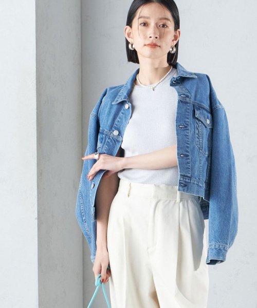 SHIPS WOMEN(シップス　ウィメン)/〈洗濯機可能〉クロップド デニム ジャケット 24SS ◇/ブルー