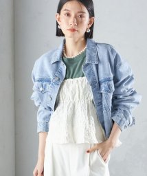 SHIPS WOMEN(シップス　ウィメン)/〈洗濯機可能〉クロップド デニム ジャケット 24SS ◇/サックスブルー