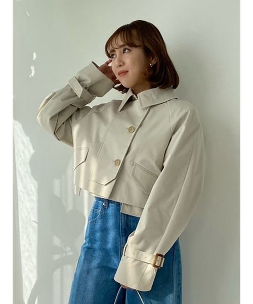 ワークディテールショートトレンチコート 予めご了承ください