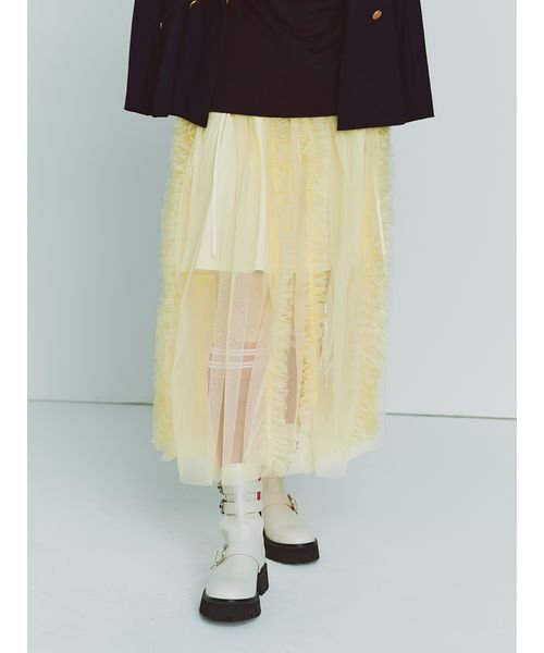 ラッフルボリュームチュールスカート 予めご了承ください