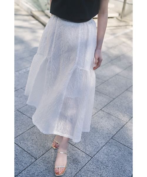 エンボスジャガードボリュームギャザースカート 予めご了承ください